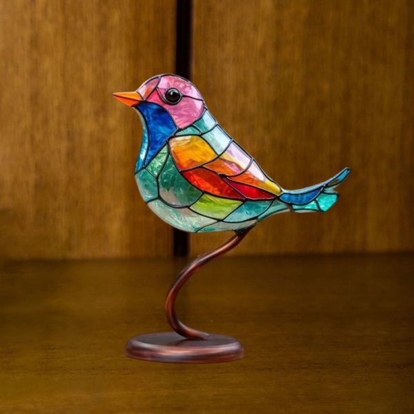 Ornements en Verre Teinté Oiseaux sur Branches Online-Verkauf