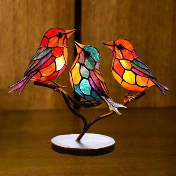 Ornements en Verre Teinté Oiseaux sur Branches Online-Verkauf – Bild 3