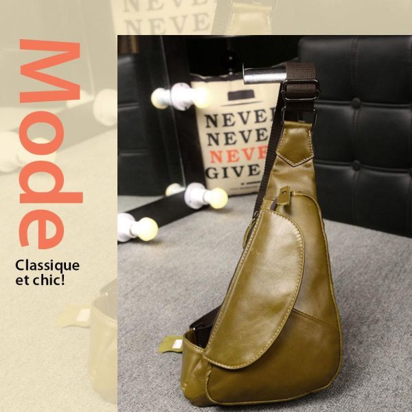 Sac Poitrine Bandoulière Homme Cuir Véritable Sacoche Online-Verkauf – Bild 2
