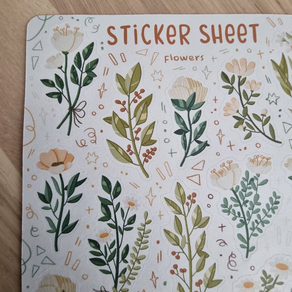 Sticker Sheet - Flowers (White) | Planner Stickers for your Journal Mode – Bild 3