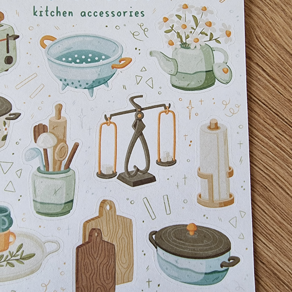 Sticker Sheet - Kitchen Accessories | Planner Stickers for your Journal Online-Verkauf – Bild 5