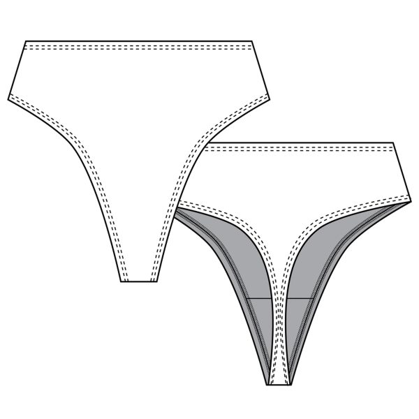 Foxy Grey Supima Cotton Hi-Hip Tanga Panty Verkauf – Bild 3