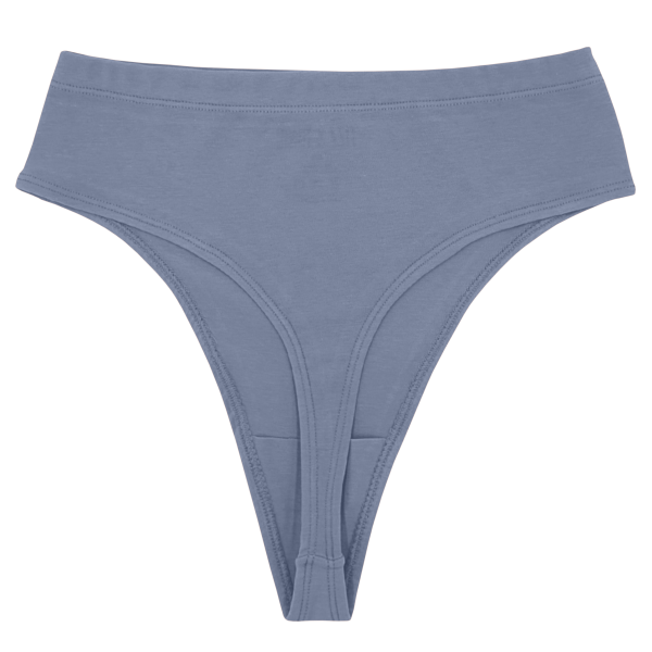 Foxy Grey Supima Cotton Hi-Hip Tanga Panty Verkauf – Bild 2